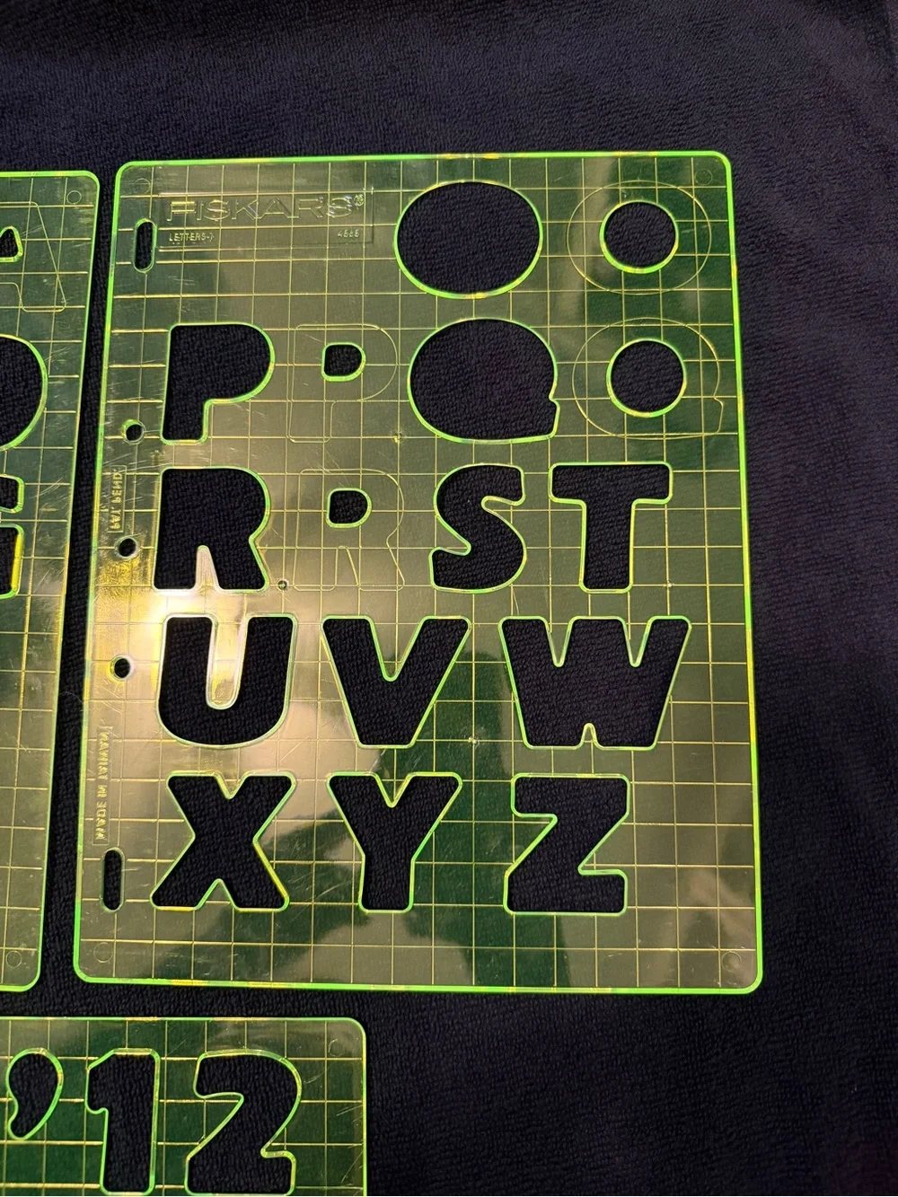 Fiskars Neon Yellow-Green Number & Alphabet Stencil